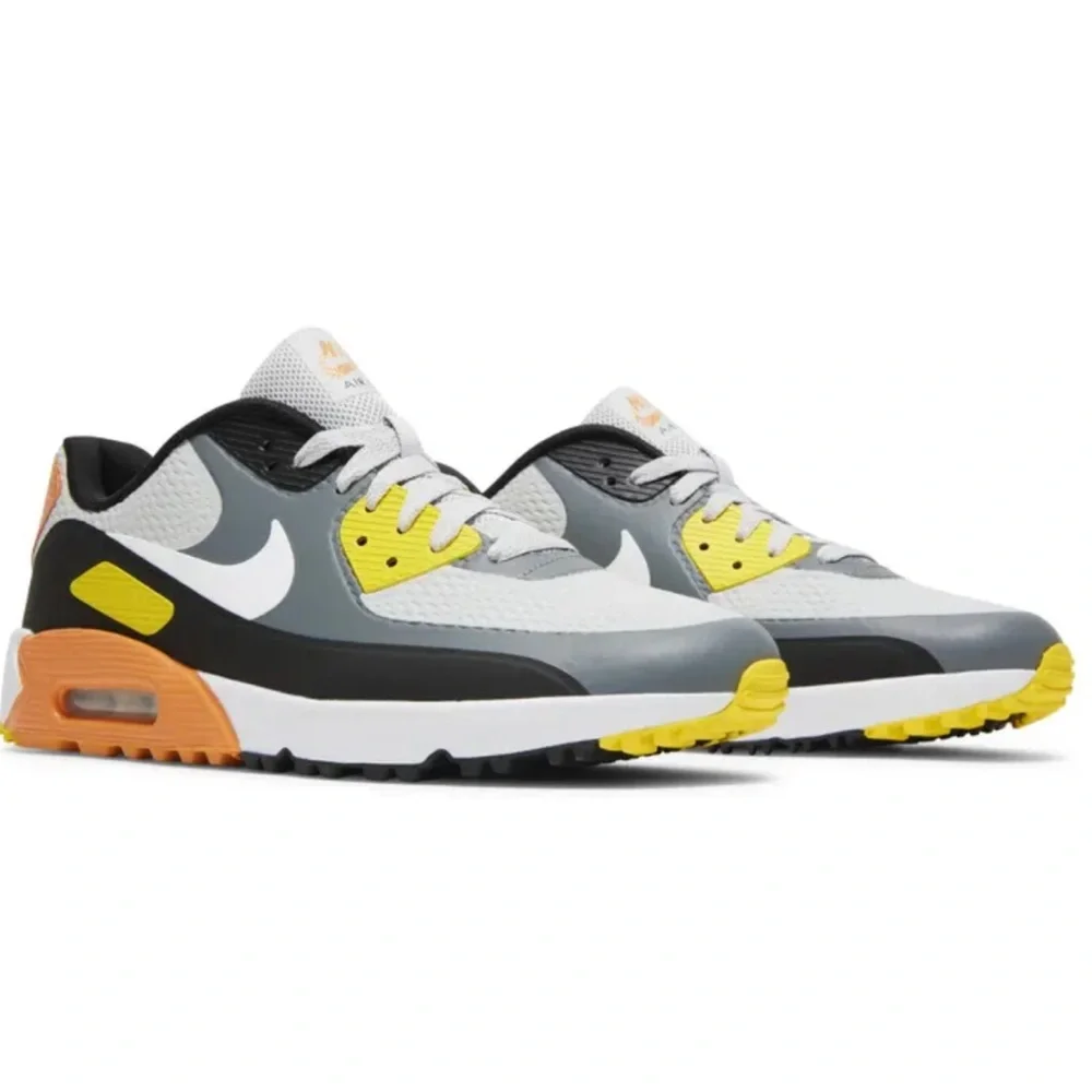 Nike Air Max 90 Orange Smoke Gray Golf Sneaker CU9978-012 - Picture 2 of 9